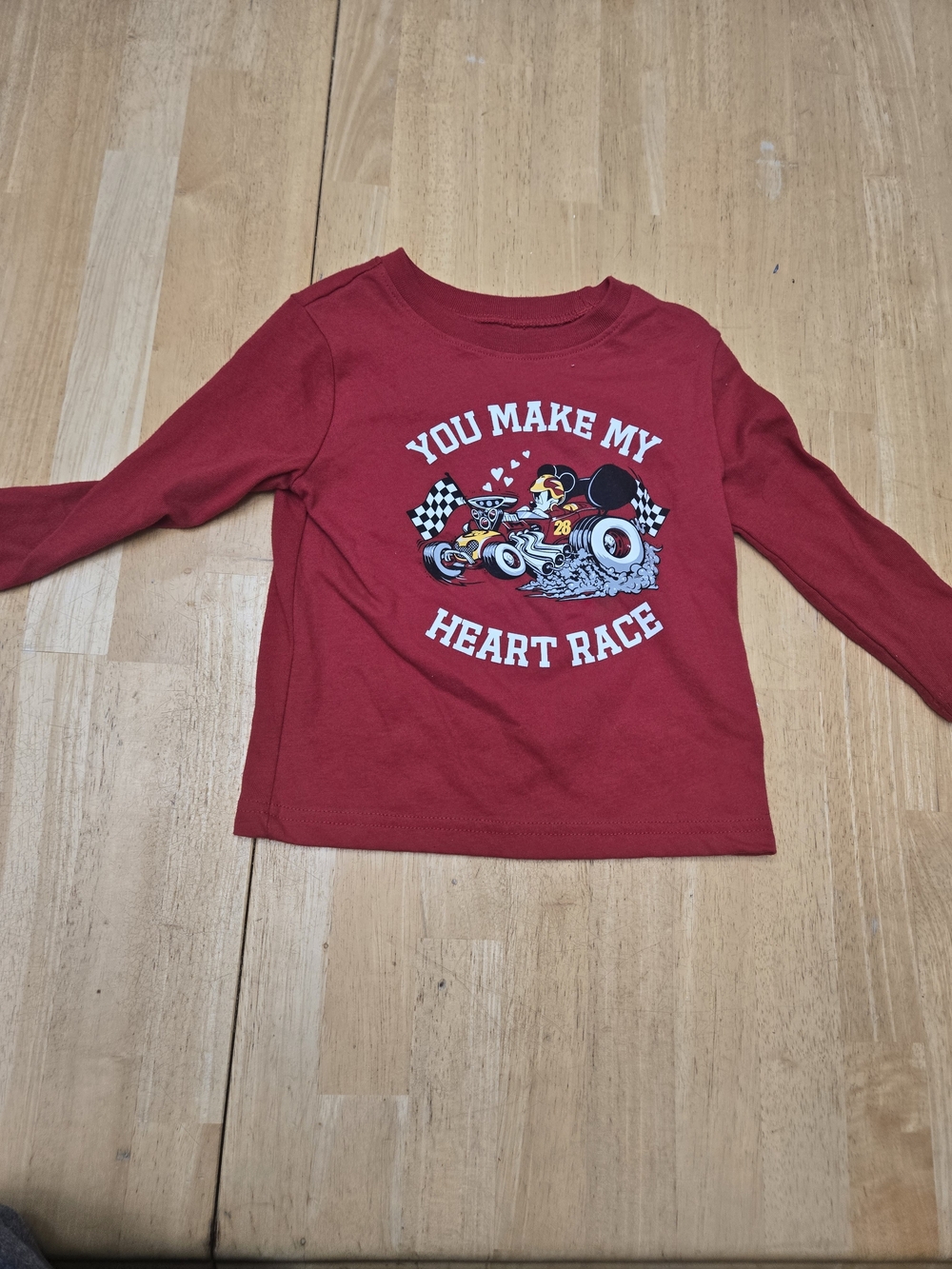 jumping beans Red Long-Sleeve Tee with Racing Mouse Graphic